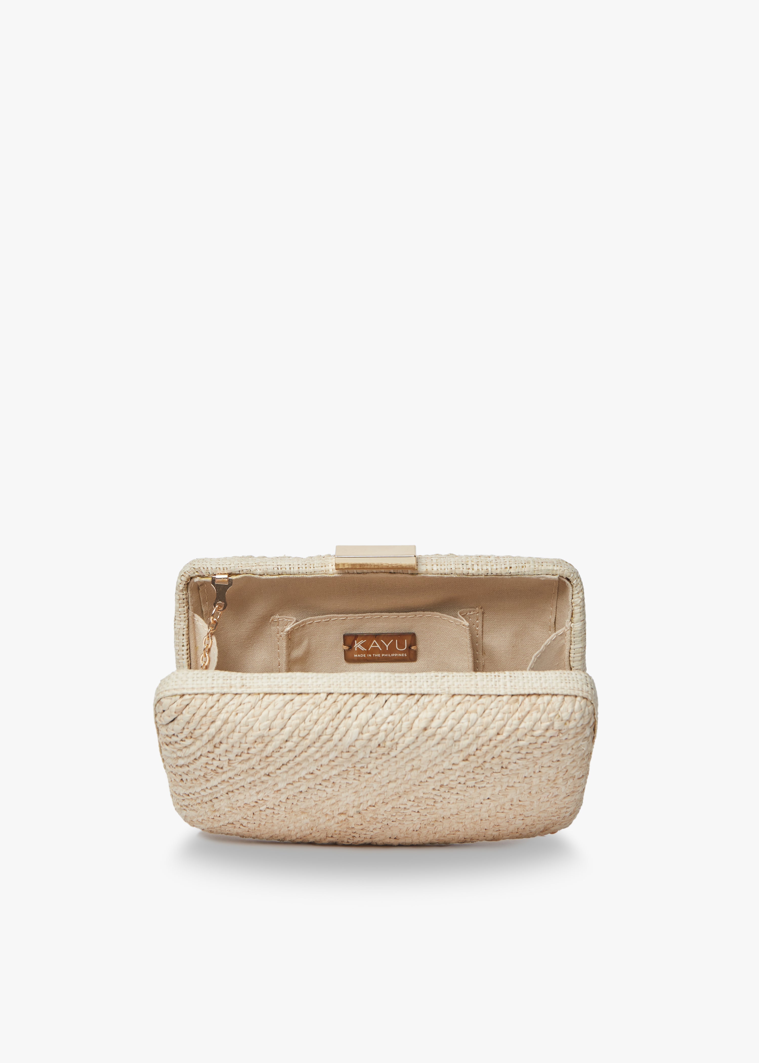 Carmen Woven Straw Clutch Bag in Natural