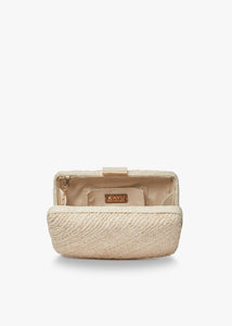 Carmen Woven Straw Clutch Bag in Natural