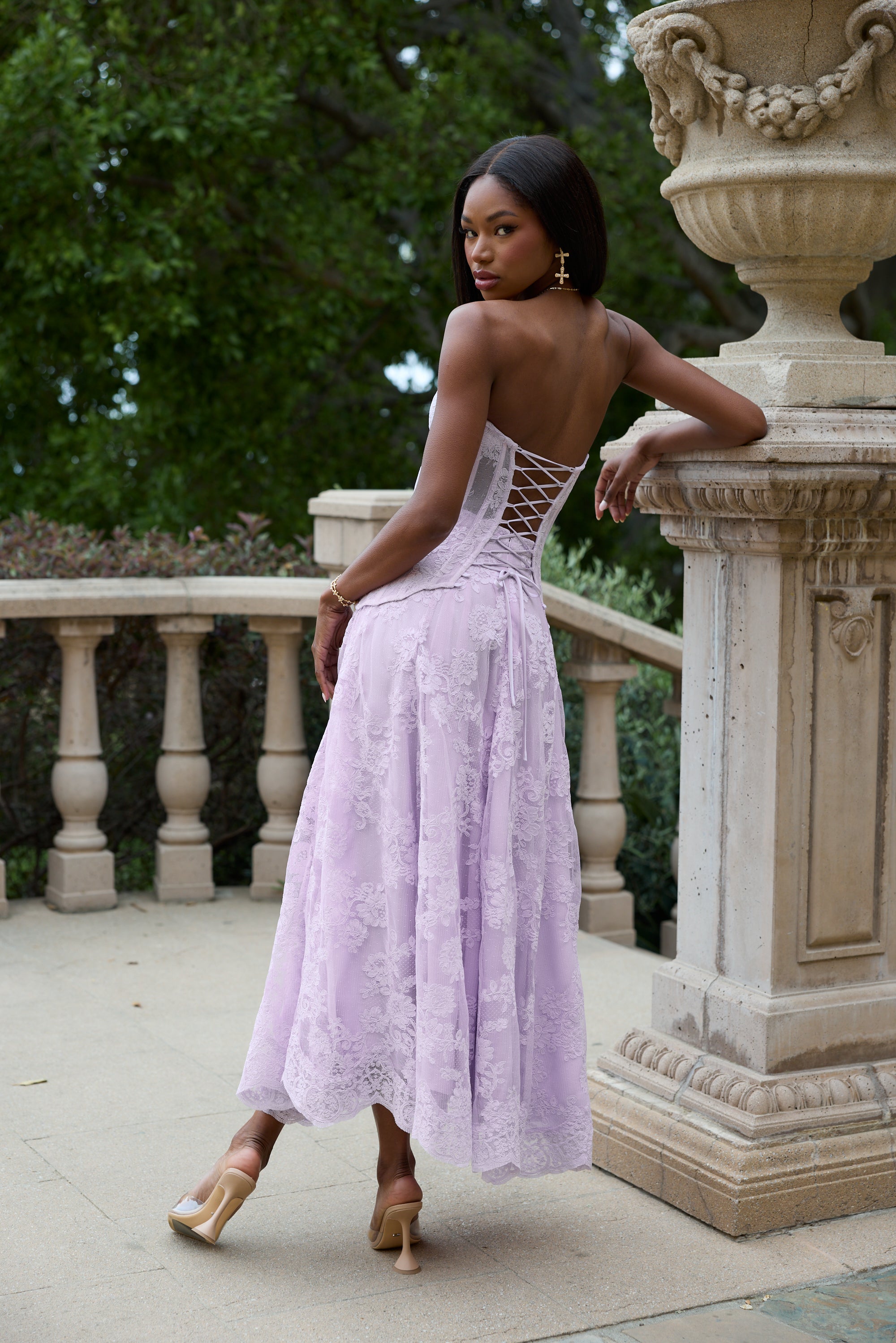 The Carolena Set in Lavender Fog Lace | Over The Moon