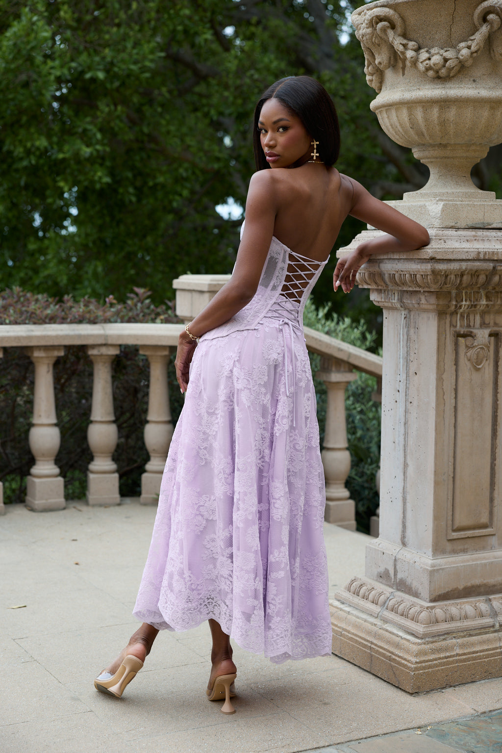 The Carolena Set in Lavender Fog Lace 0