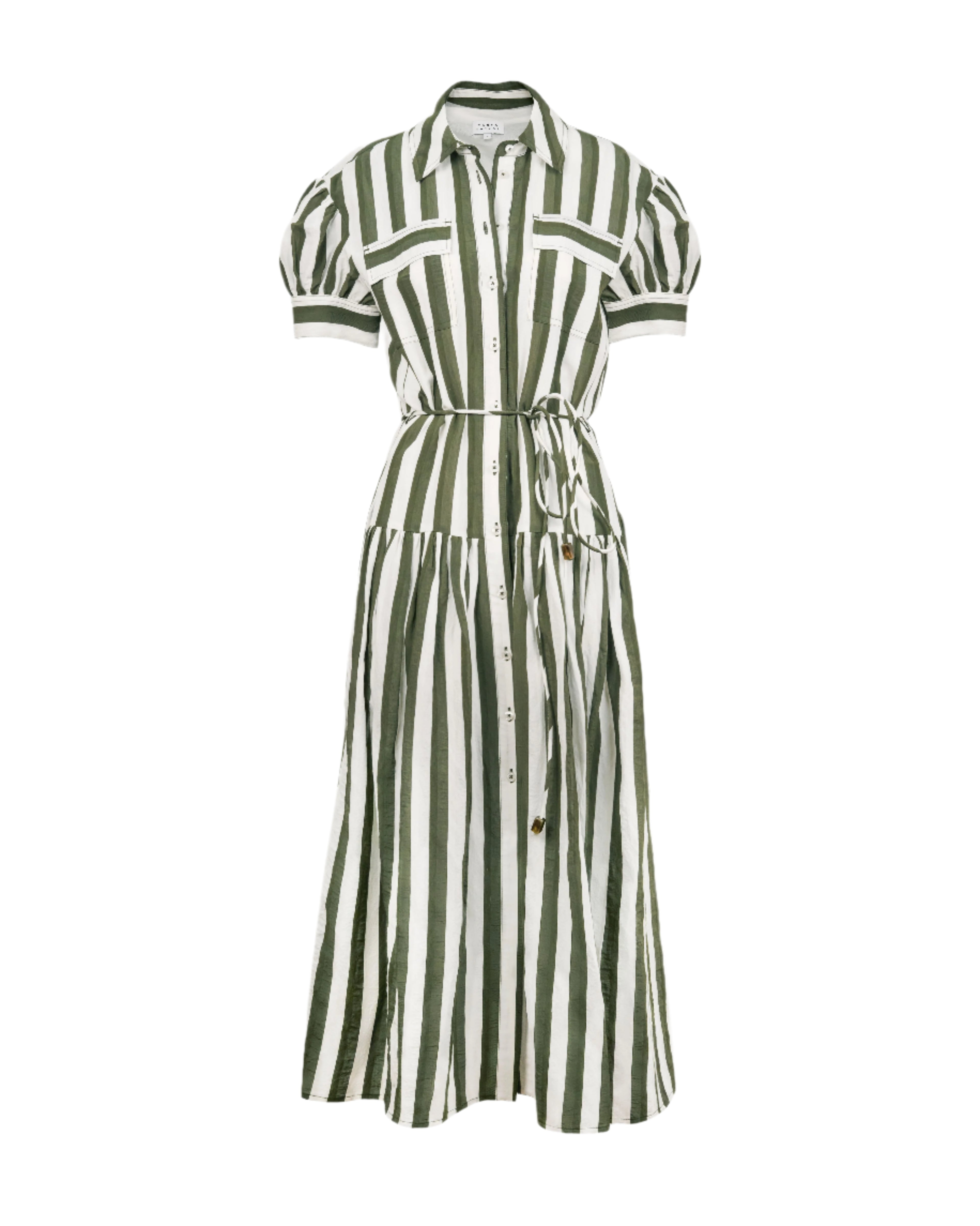 Carrington Dress in Fern & Ivory