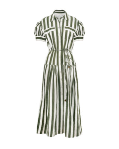 Carrington Dress in Fern & Ivory