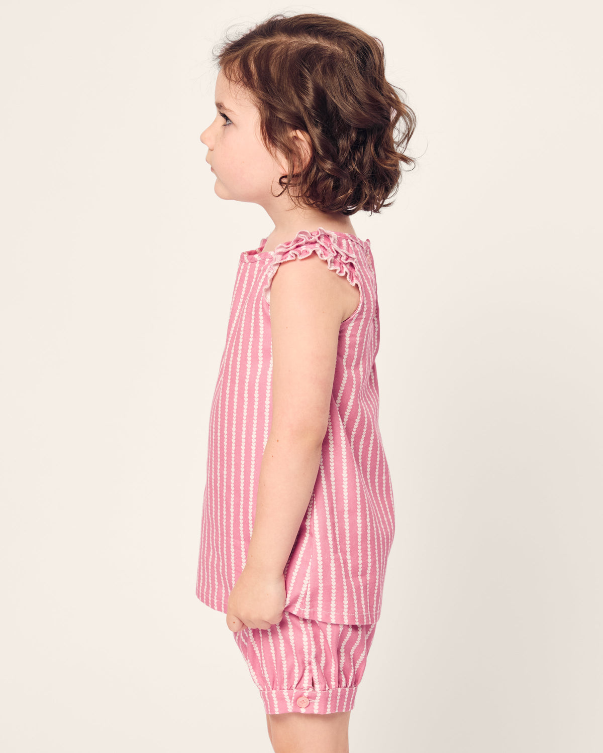 Girl’s Twill Amelie Short Set in Love Lines