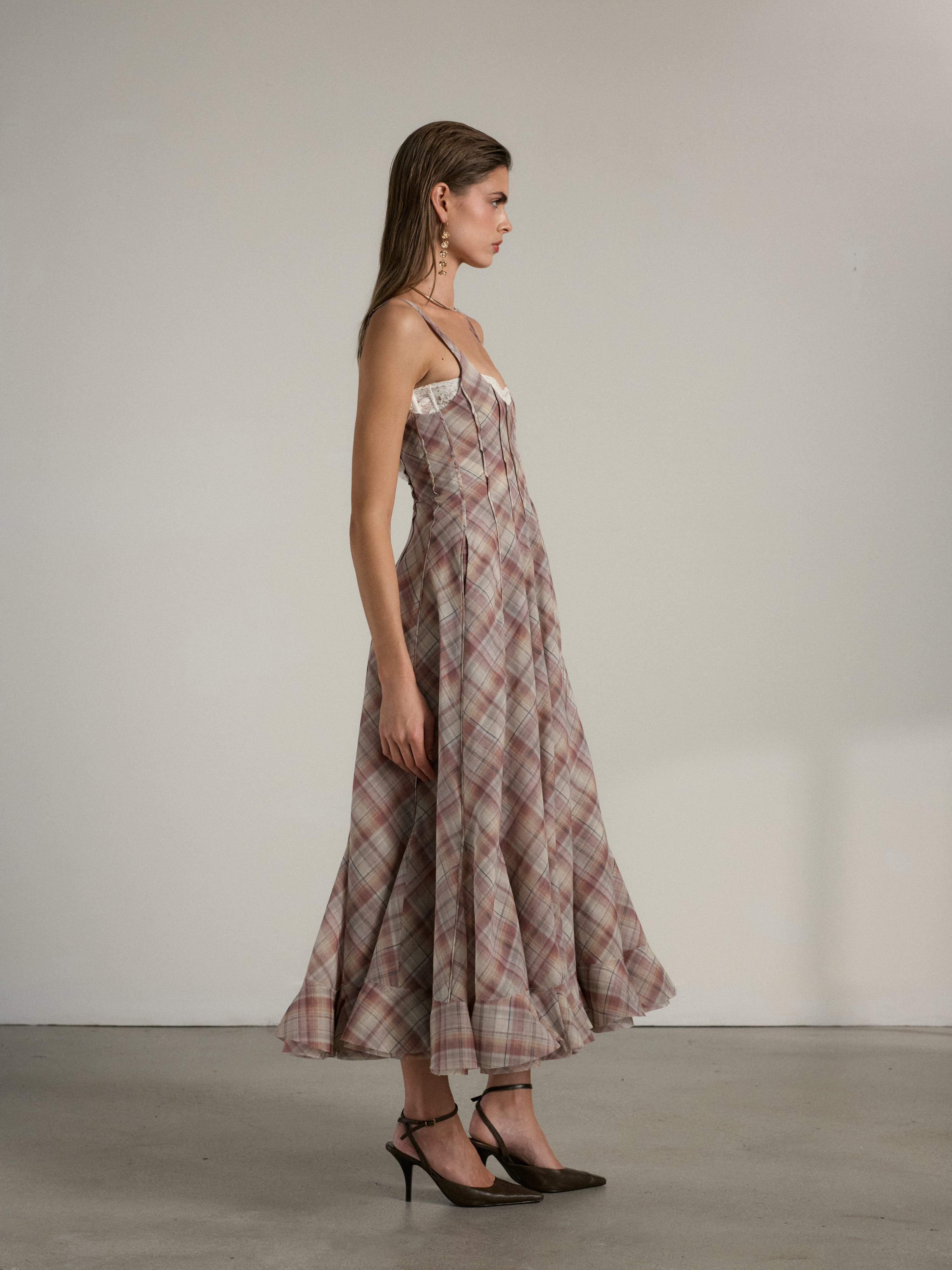 V. Chapman x Kristopher Brock Catalonia Dress in Plaid