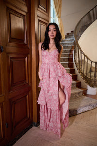 The Caterina Dress in Pink Peony Print