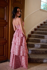 The Caterina Dress in Pink Peony Print