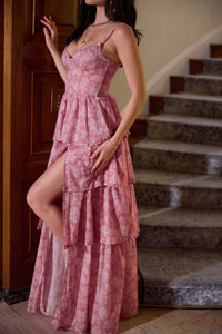 The Caterina Dress in Pink Peony Print