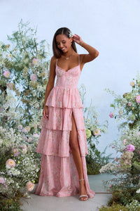 The Caterina Dress in Light Pink Tapestry Rose