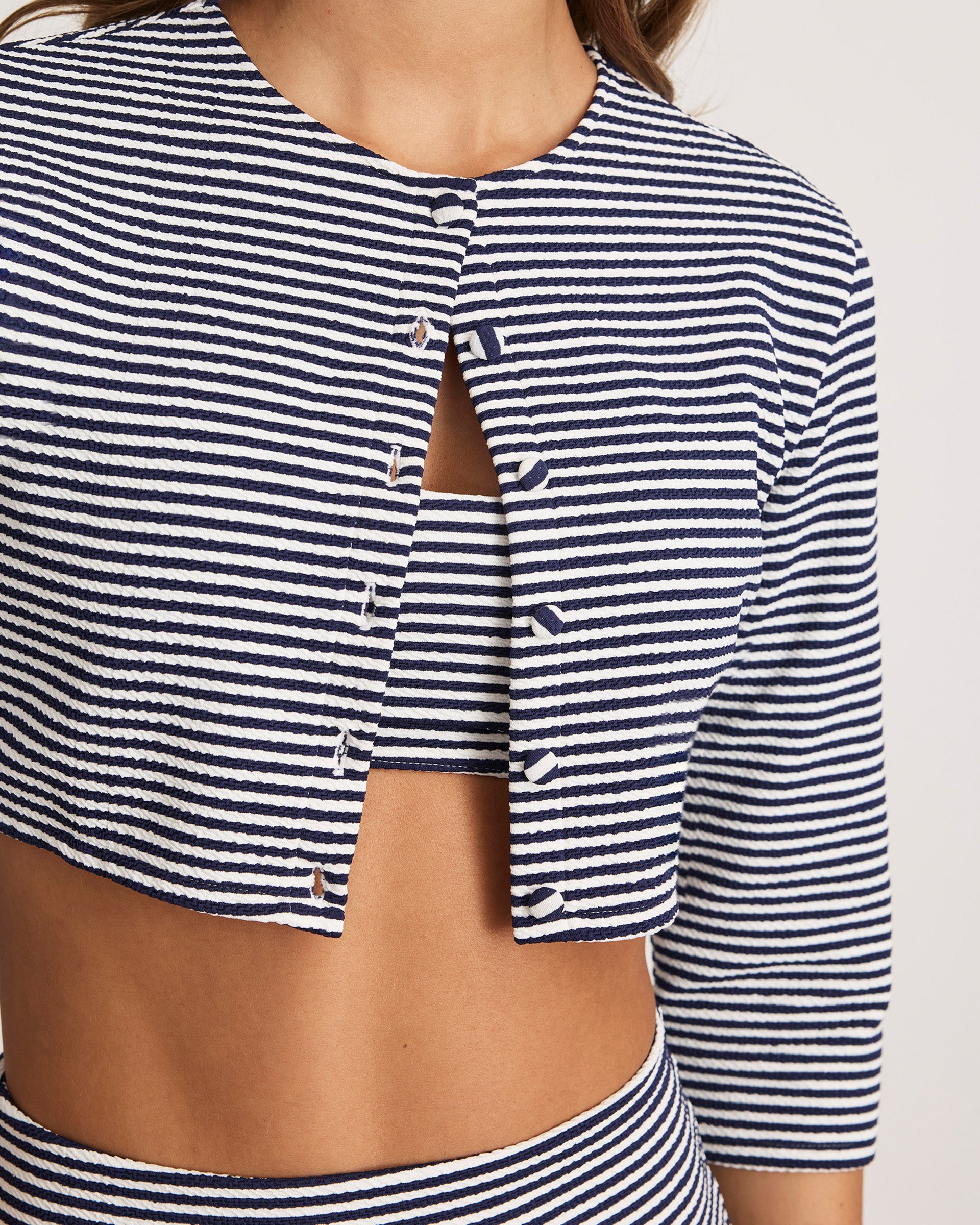 Catherine Striped Top in Maritime Blue & Cream Multi
