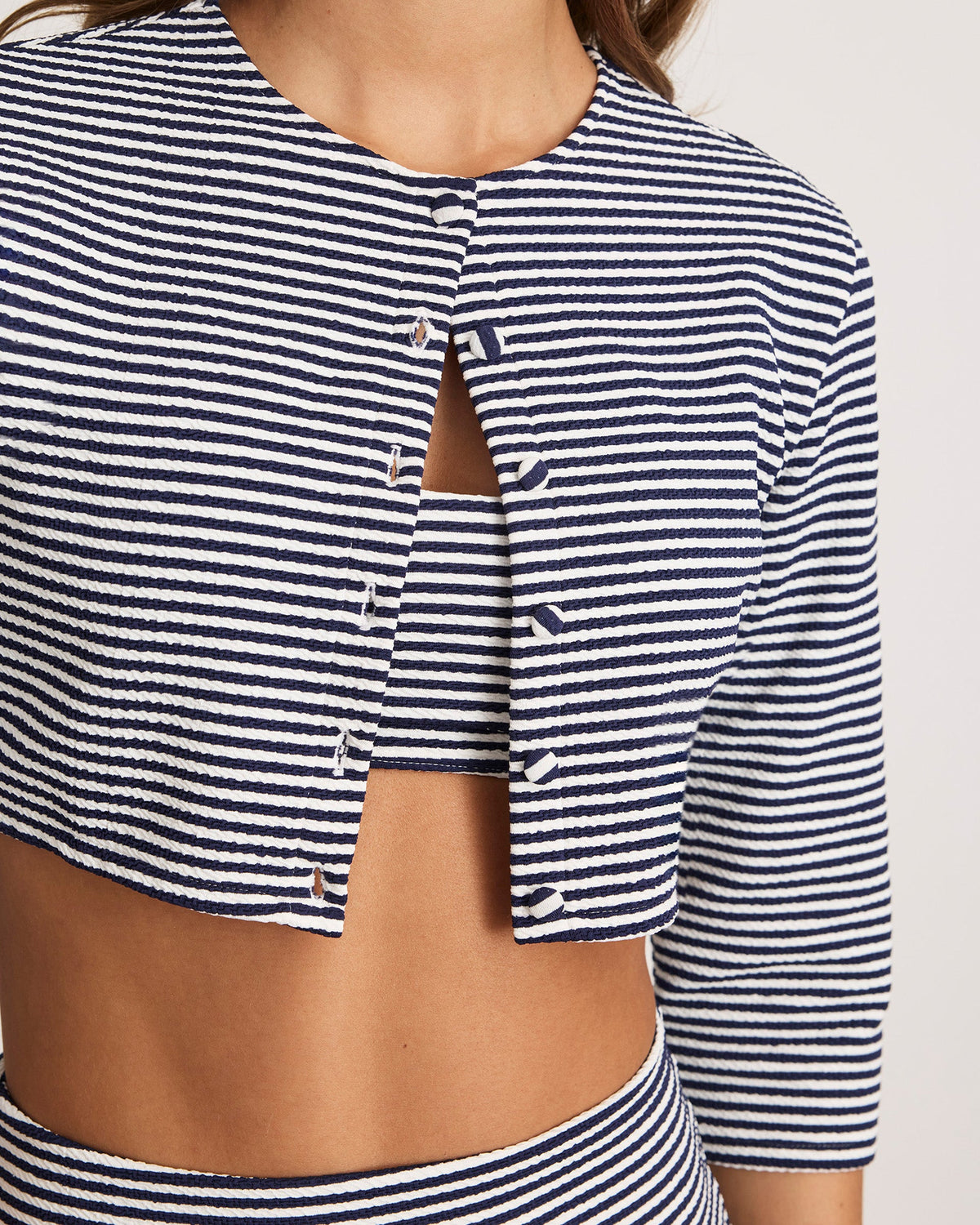 Catherine Striped Top in Maritime Blue & Cream Multi