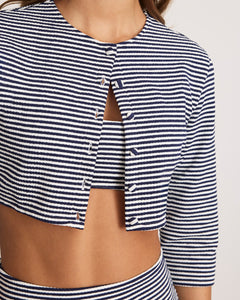 Catherine Striped Top in Maritime Blue & Cream Multi