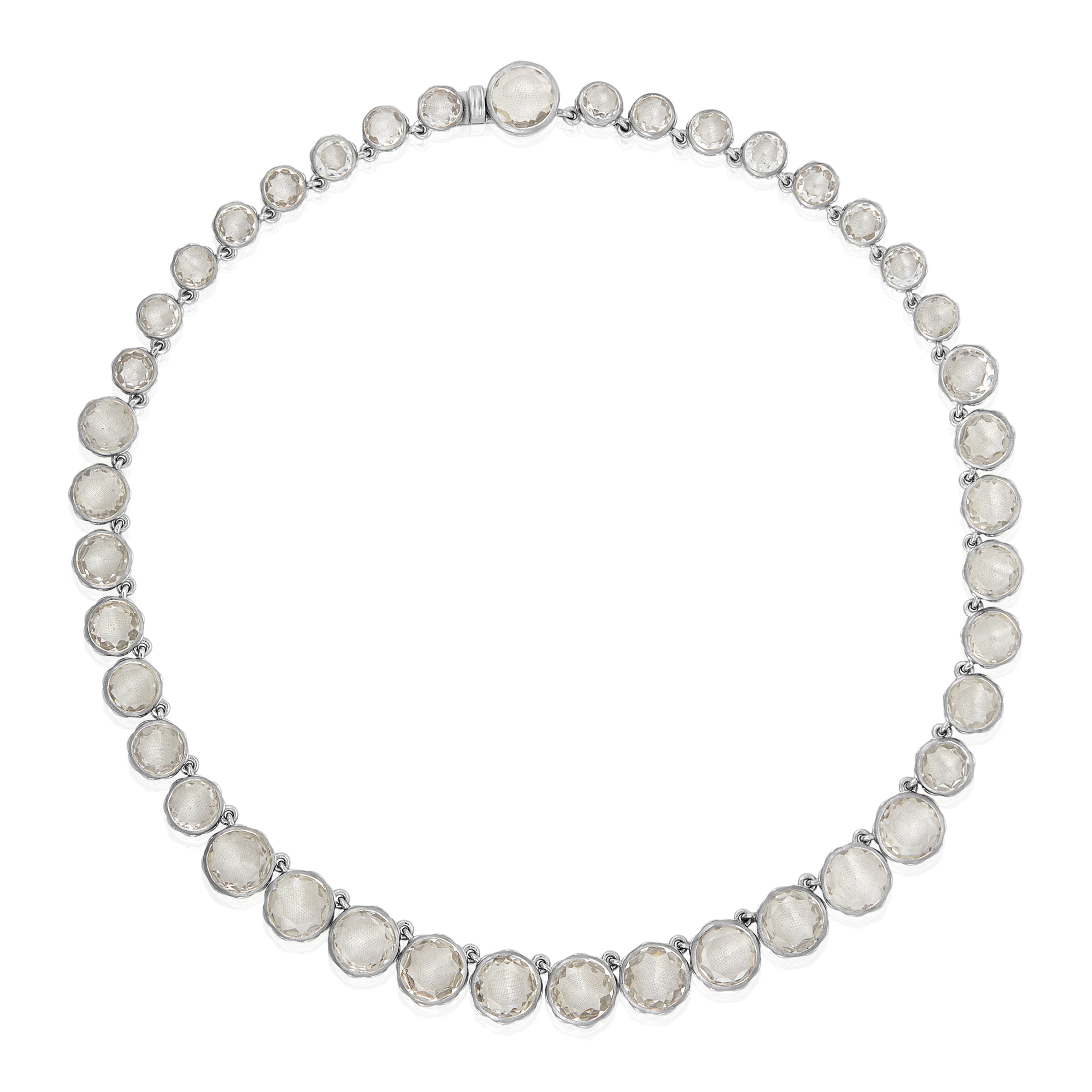 L&H Bride Round Rivière in White Rhodium