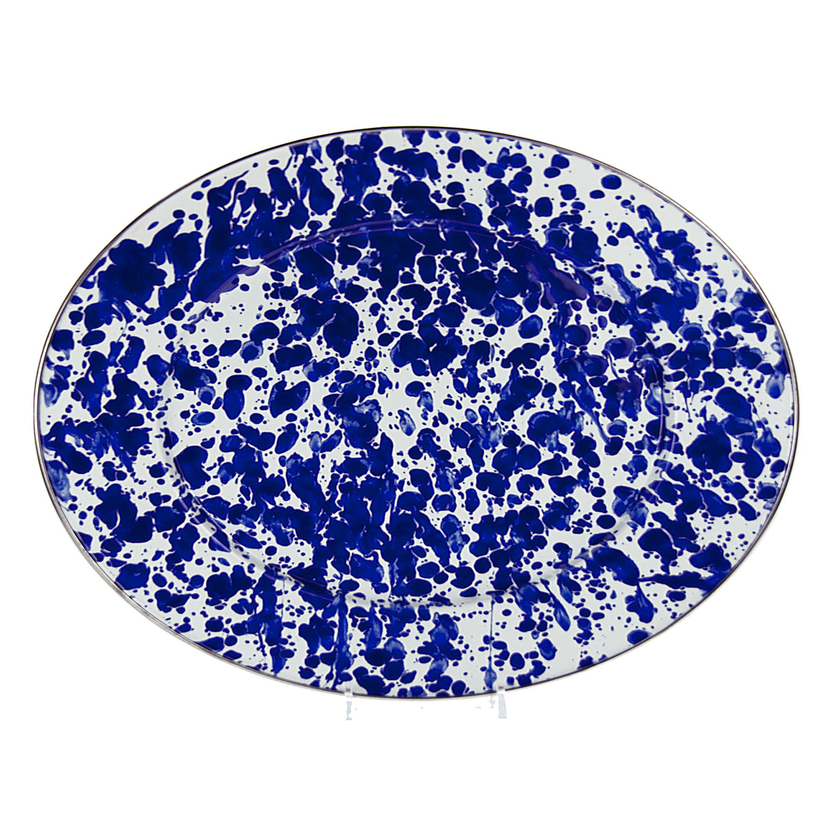Oval Platter in Cobalt Swirl