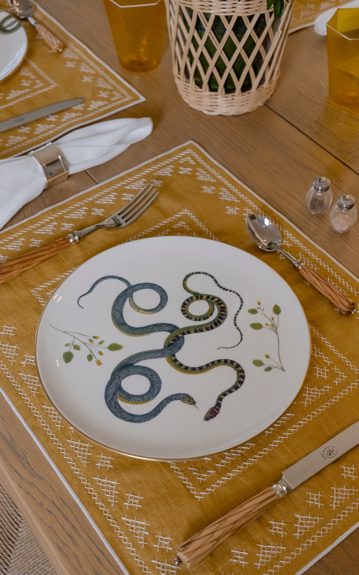 Pedralbes Placemats in Marigold, Set of 4
