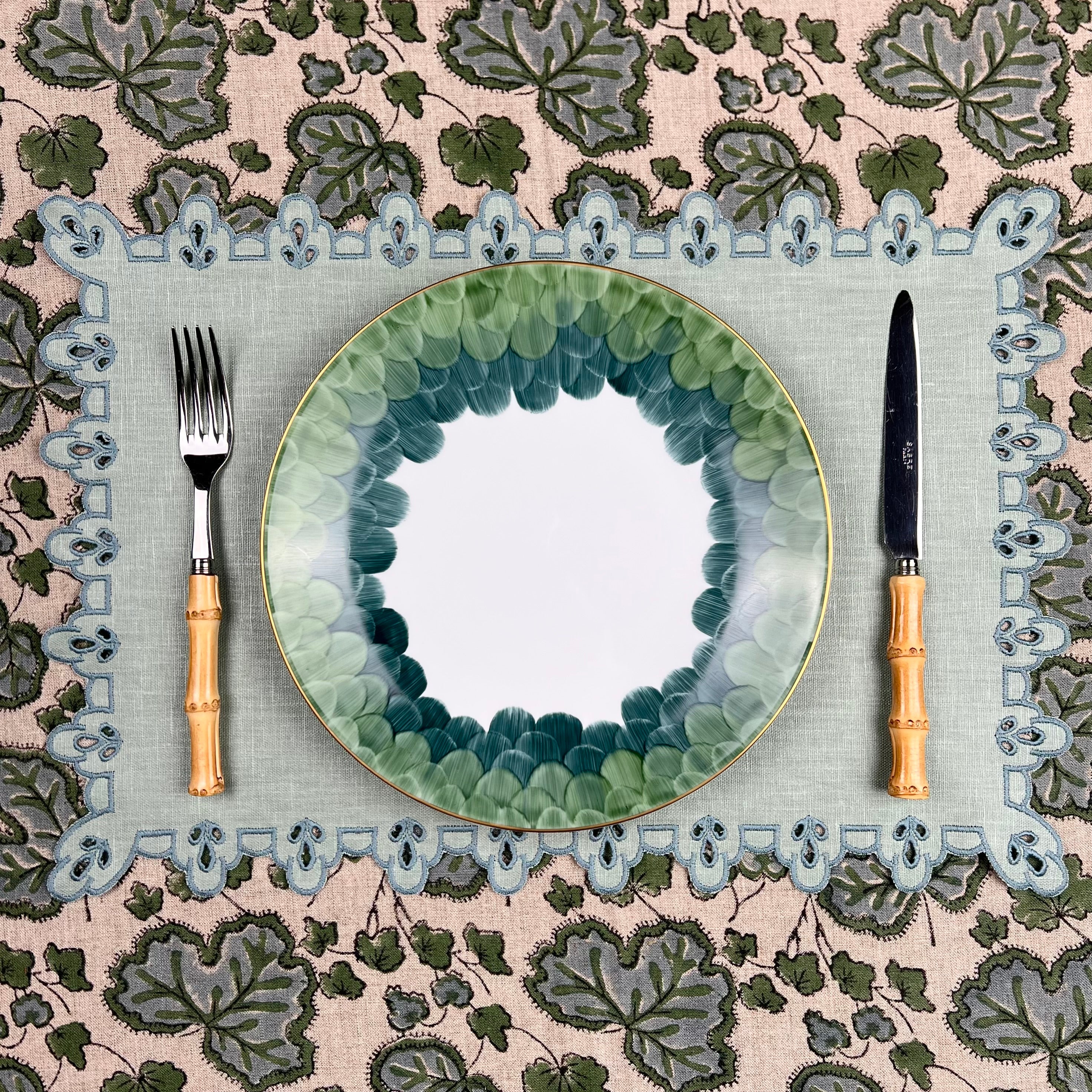 Amalfi Linen Placemat in Light Verdigris