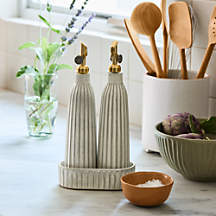 Carmel Ceramic Cruet Set with Tray
