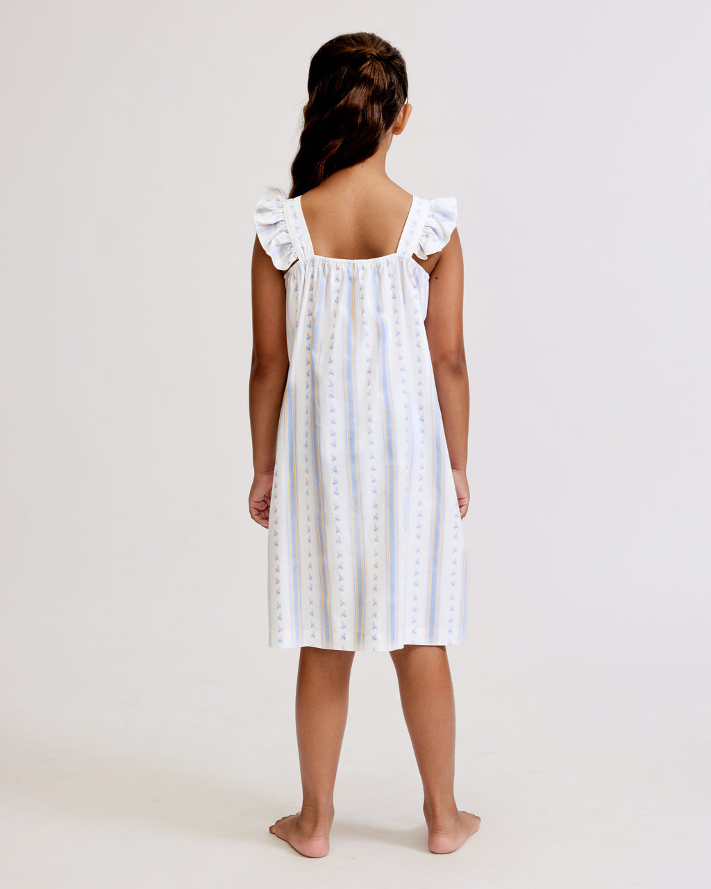 Girl's Twill Clara Nightgown in Cottage Stripe