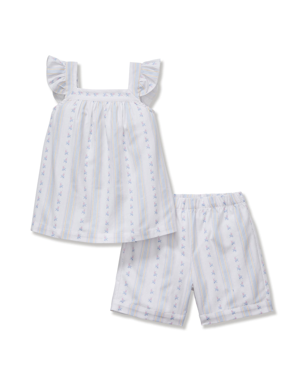Girl’s Twill Clara Short Set in Cottage Stripe