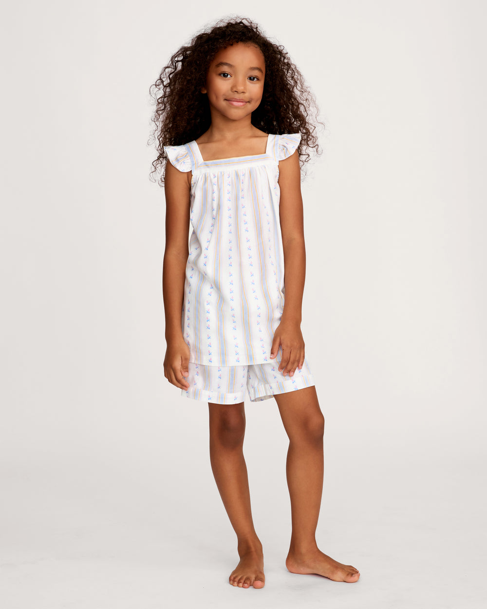 Girl’s Twill Clara Short Set in Cottage Stripe