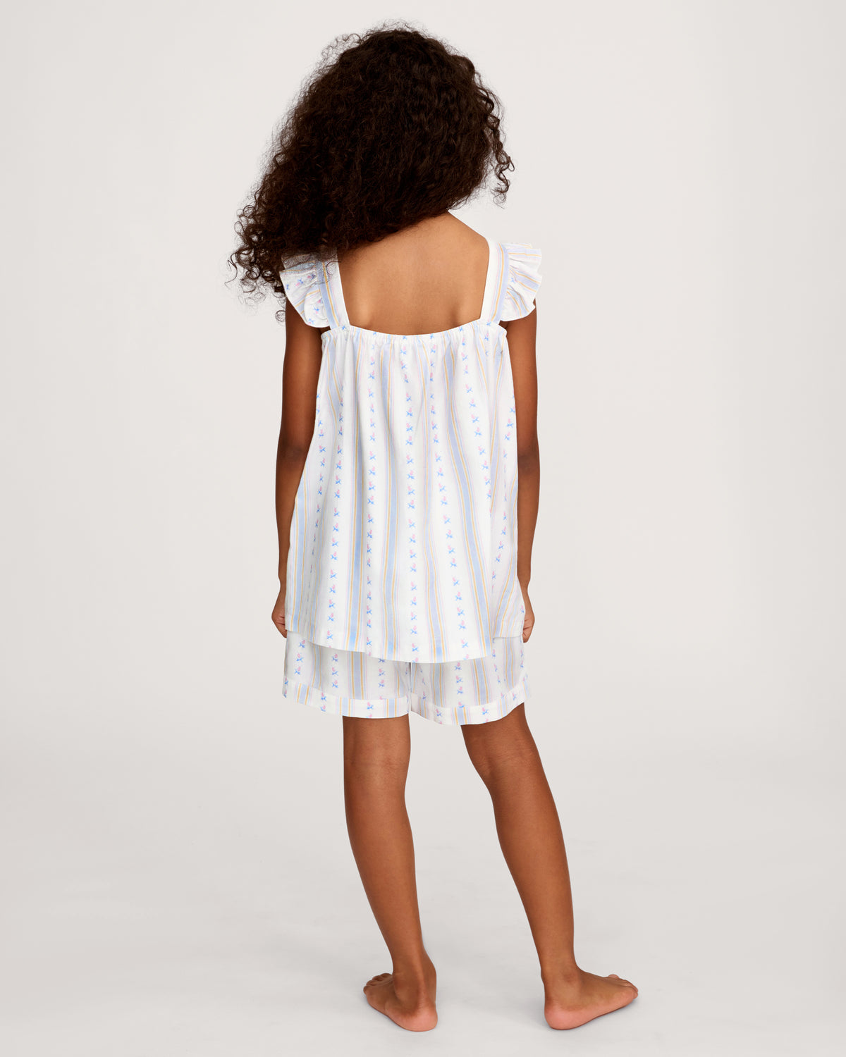 Girl's Twill Clara Short Set in Cottage Stripe