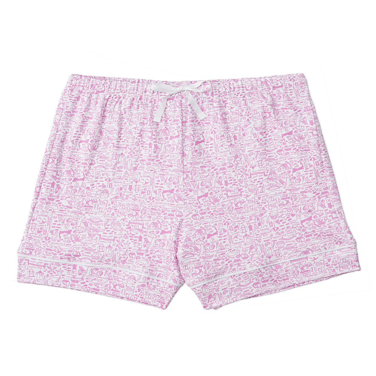 Joy Street Women's Button Front Cape Cod Pajama Short, Pink