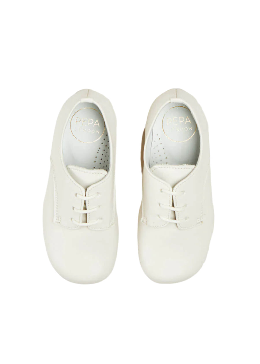 Boy's Ivory leather celebration shoes (20-34EU) Shoes  from Pepa London