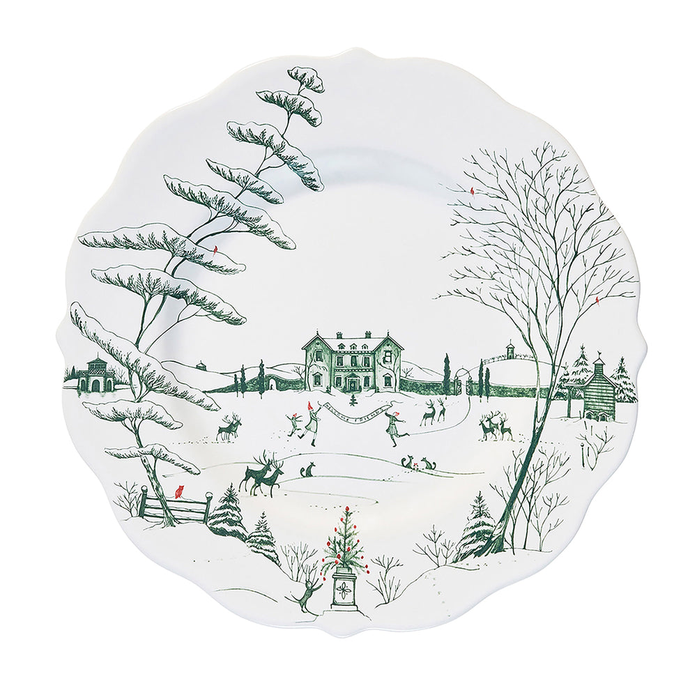 Country Estate Winter Frolic Dinner Plate in Evergreen