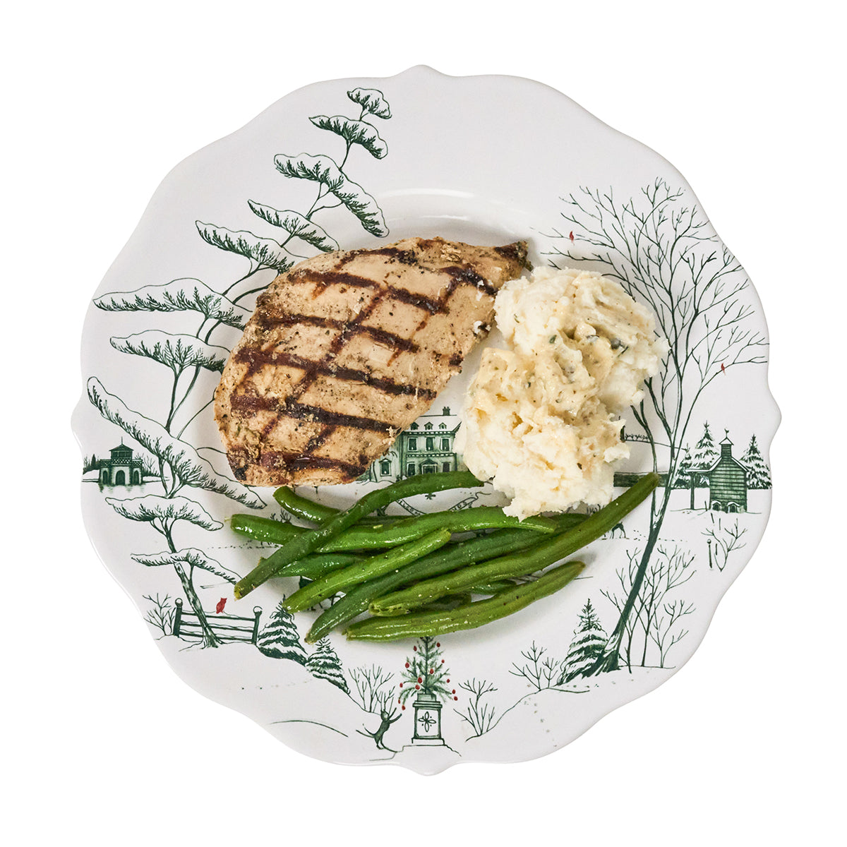 Country Estate Winter Frolic Dinner Plate in Evergreen
