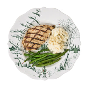 Country Estate Winter Frolic Dinner Plate in Evergreen