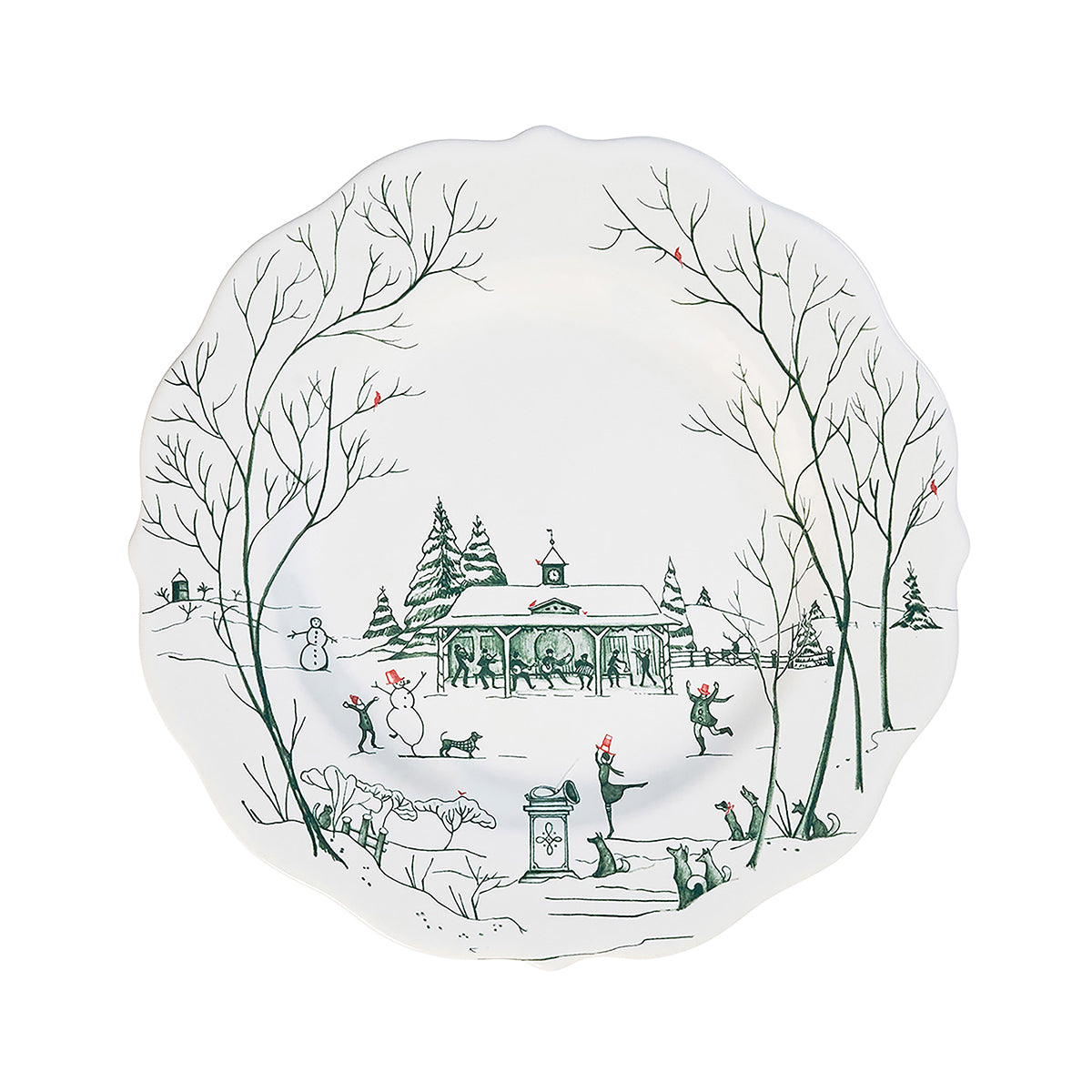 Country Estate Winter Frolic Dessert/Salad Plate in Evergreen