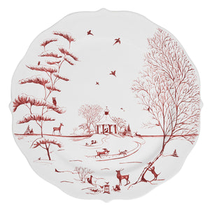 Country Estate Winter Frolic Charger/Platter in Ruby