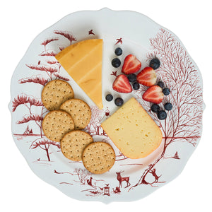 Country Estate Winter Frolic Charger/Platter in Ruby