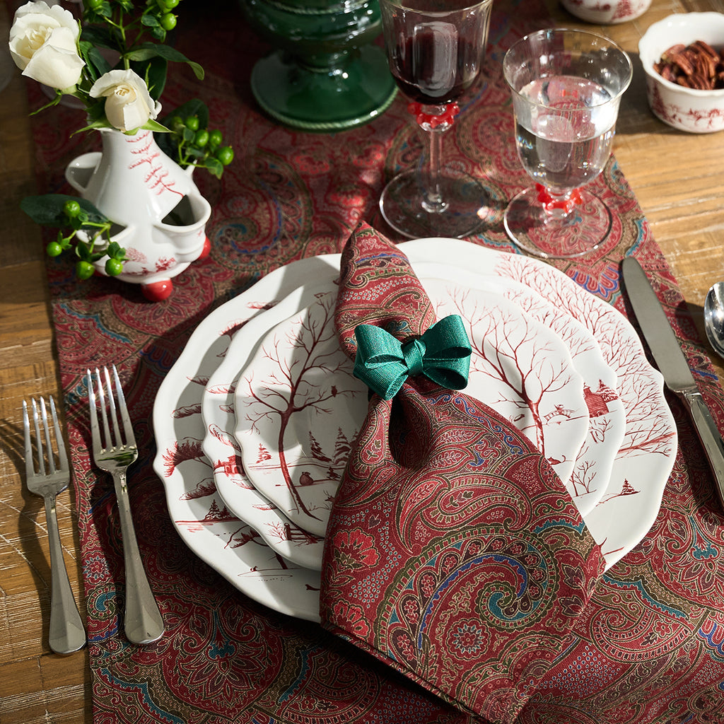 Country Estate Winter Frolic Charger/Platter in Ruby