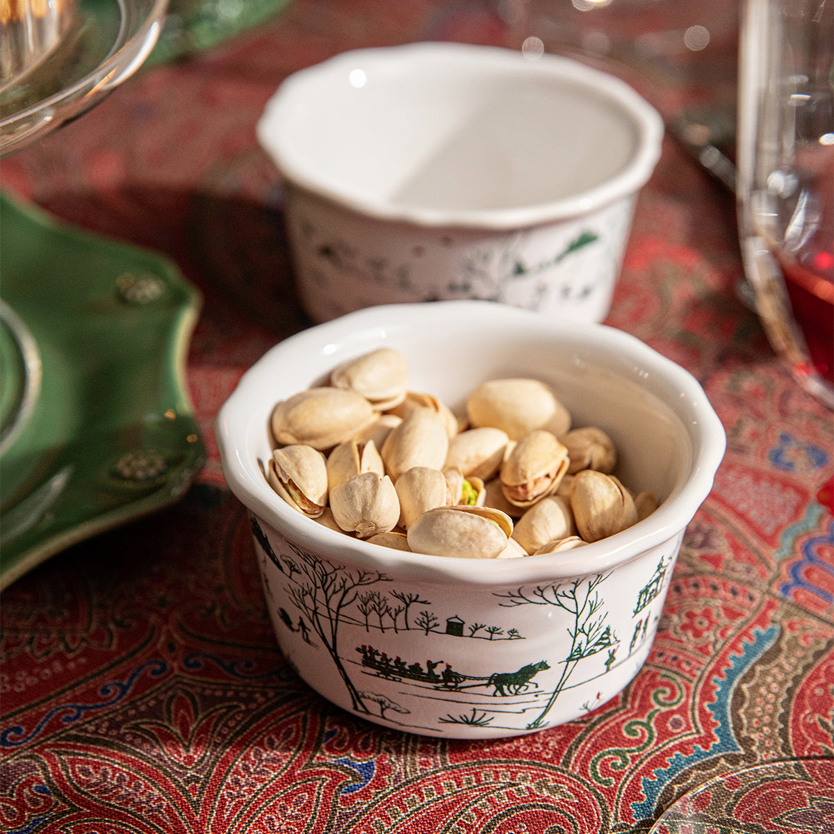 Country Estate Winter Frolic Ramekin in Evergreen