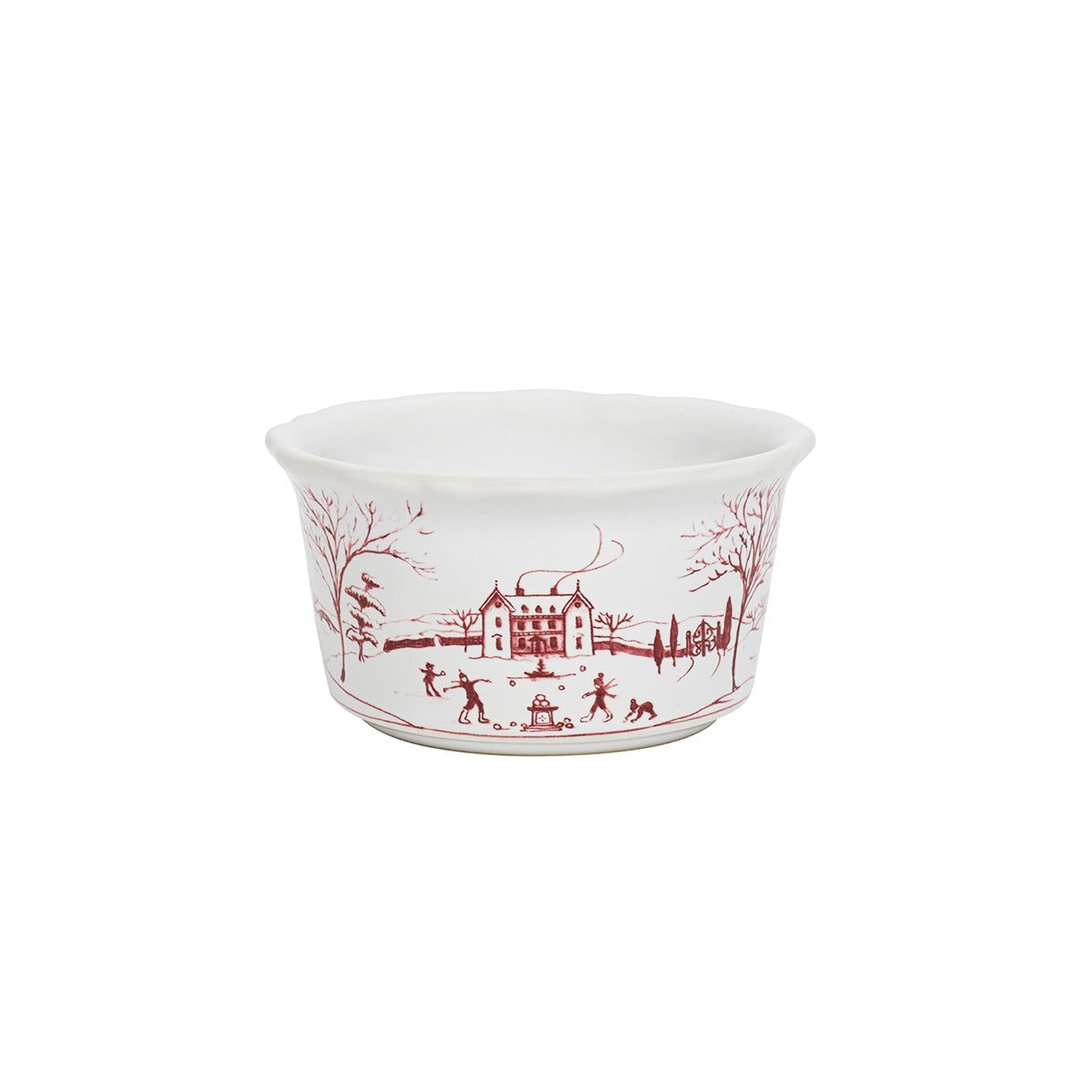 Country Estate Winter Frolic Ramekin in Ruby