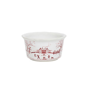 Country Estate Winter Frolic Ramekin in Ruby