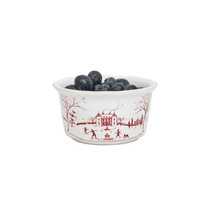 Country Estate Winter Frolic Ramekin in Ruby