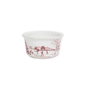 Country Estate Winter Frolic Ramekin in Ruby