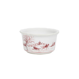 Country Estate Winter Frolic Ramekin in Ruby