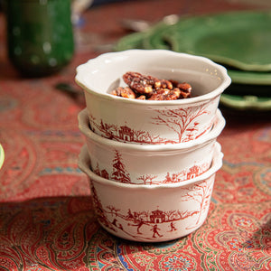 Country Estate Winter Frolic Ramekin in Ruby