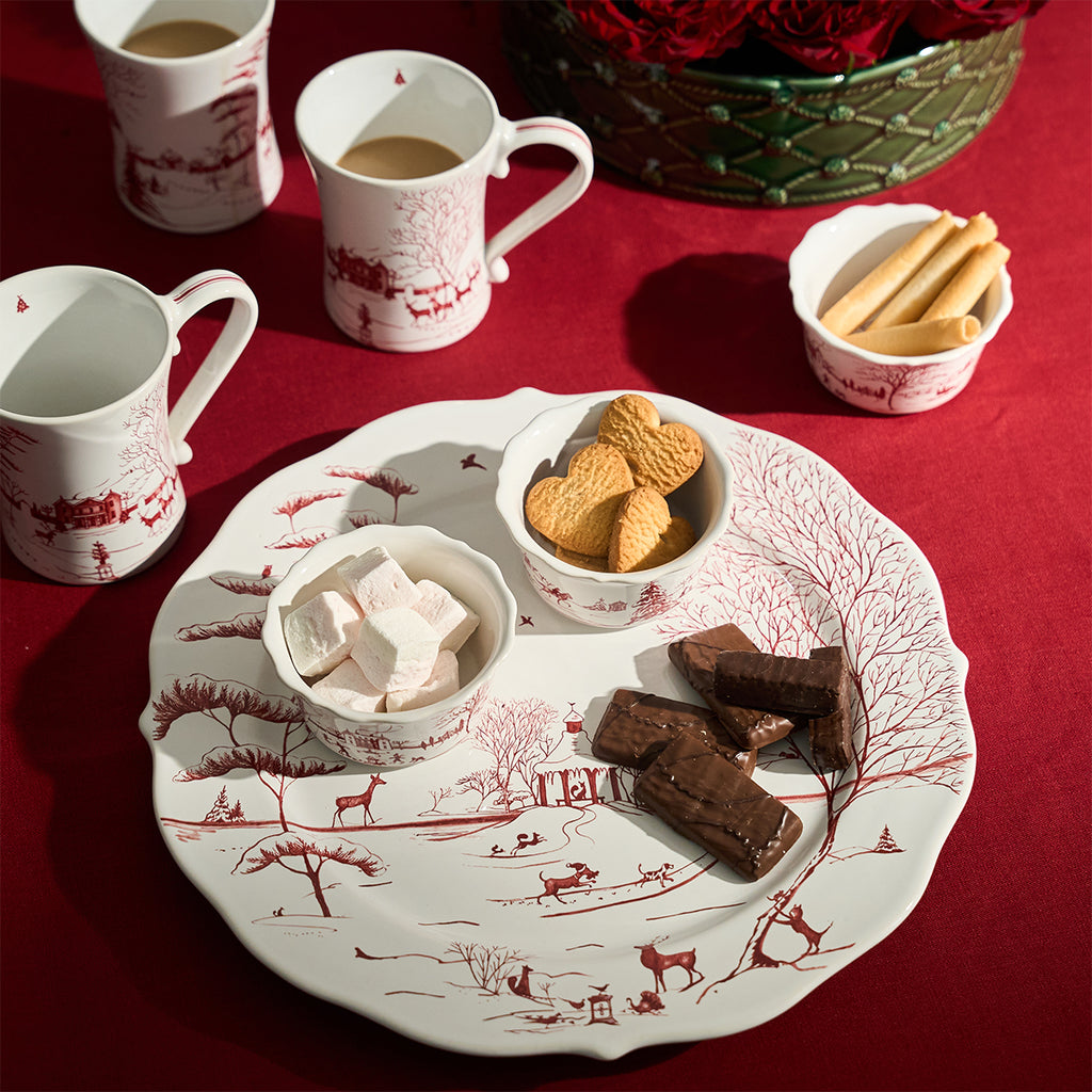 Country Estate Winter Frolic Ramekin in Ruby