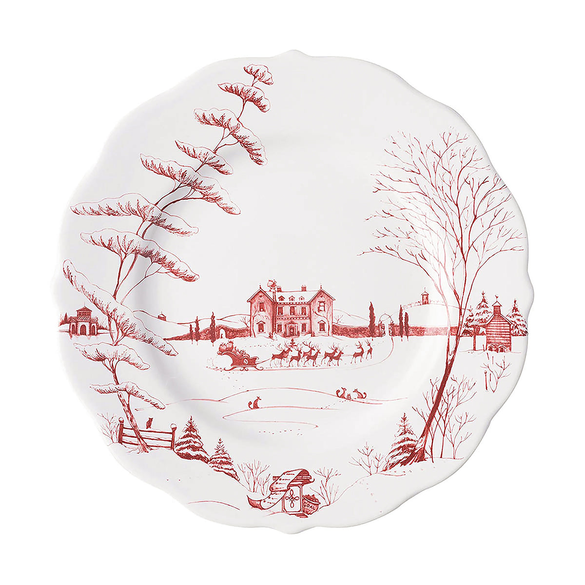 Country Estate Winter Frolic 16-Piece Place Setting in Ruby