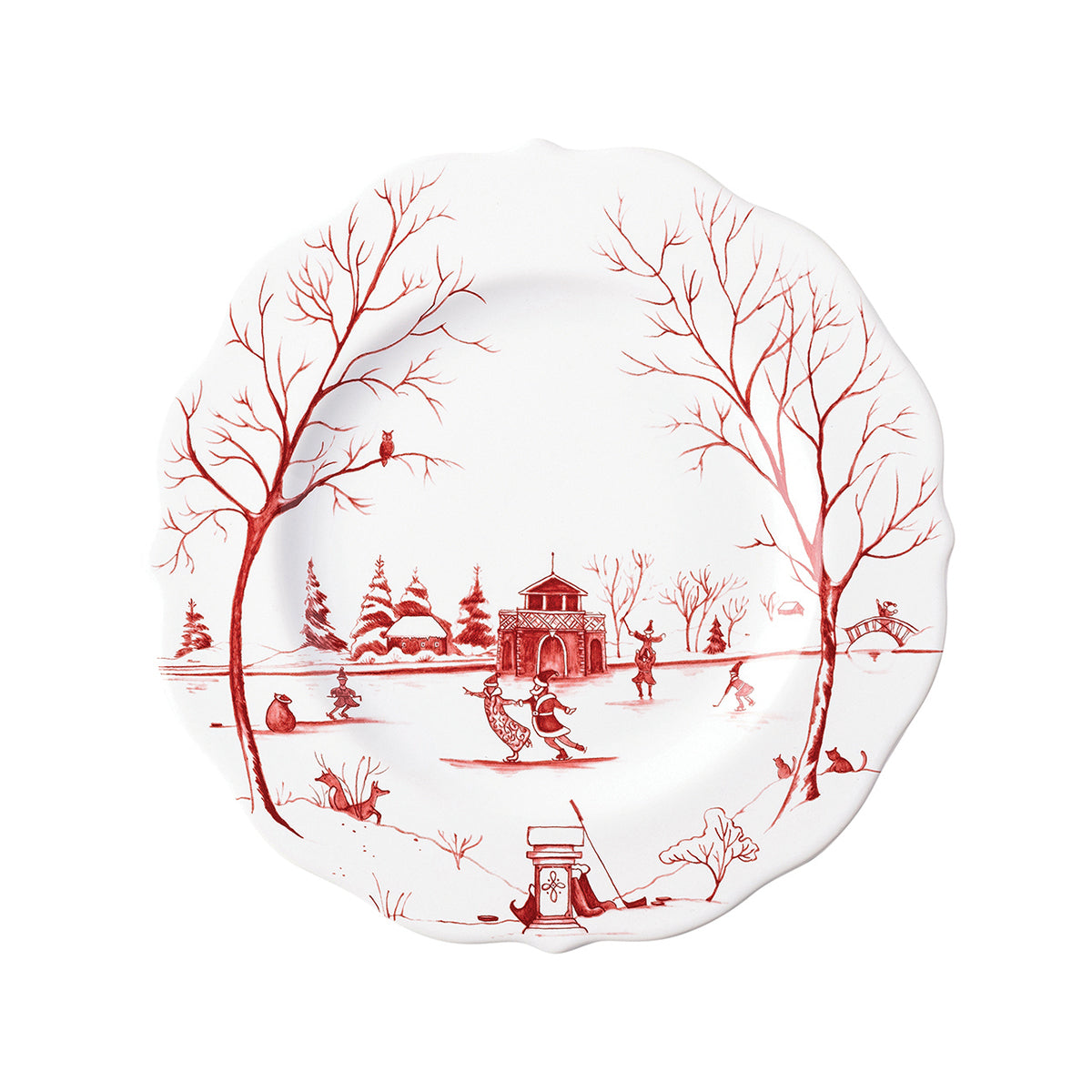 Country Estate Winter Frolic 16-Piece Place Setting in Ruby
