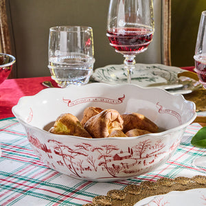 Country Estate Winter Frolic 11" Serving Bowl in Ruby
