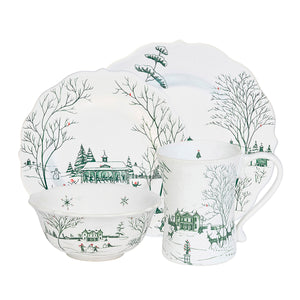 Country Estate Winter Frolic Place Setting in Evergreen, Set of 4