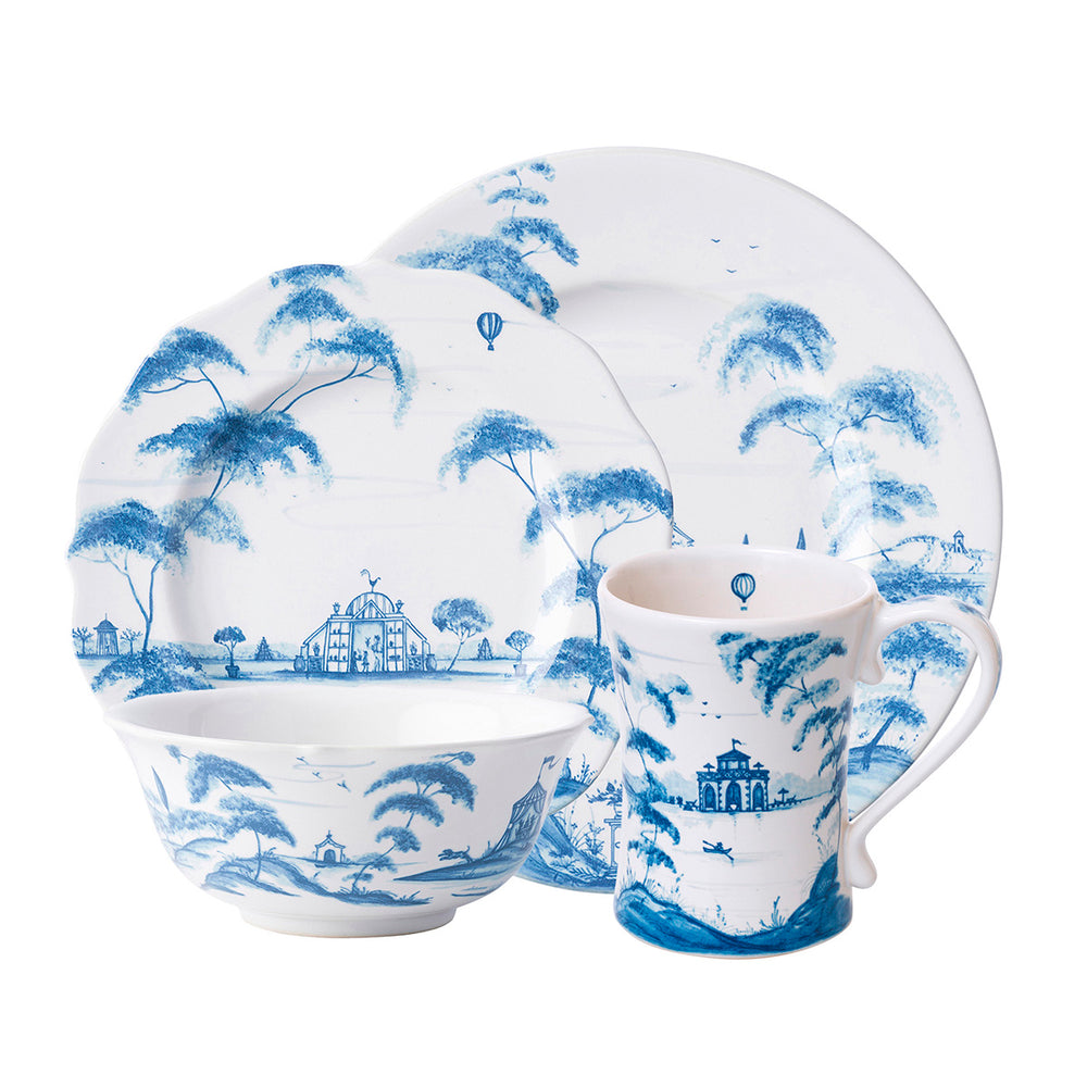 Country Estate Place Setting in Delft Blue, Set of 4