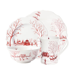 Country Estate Winter Frolic 4-Piece Place Setting in Ruby