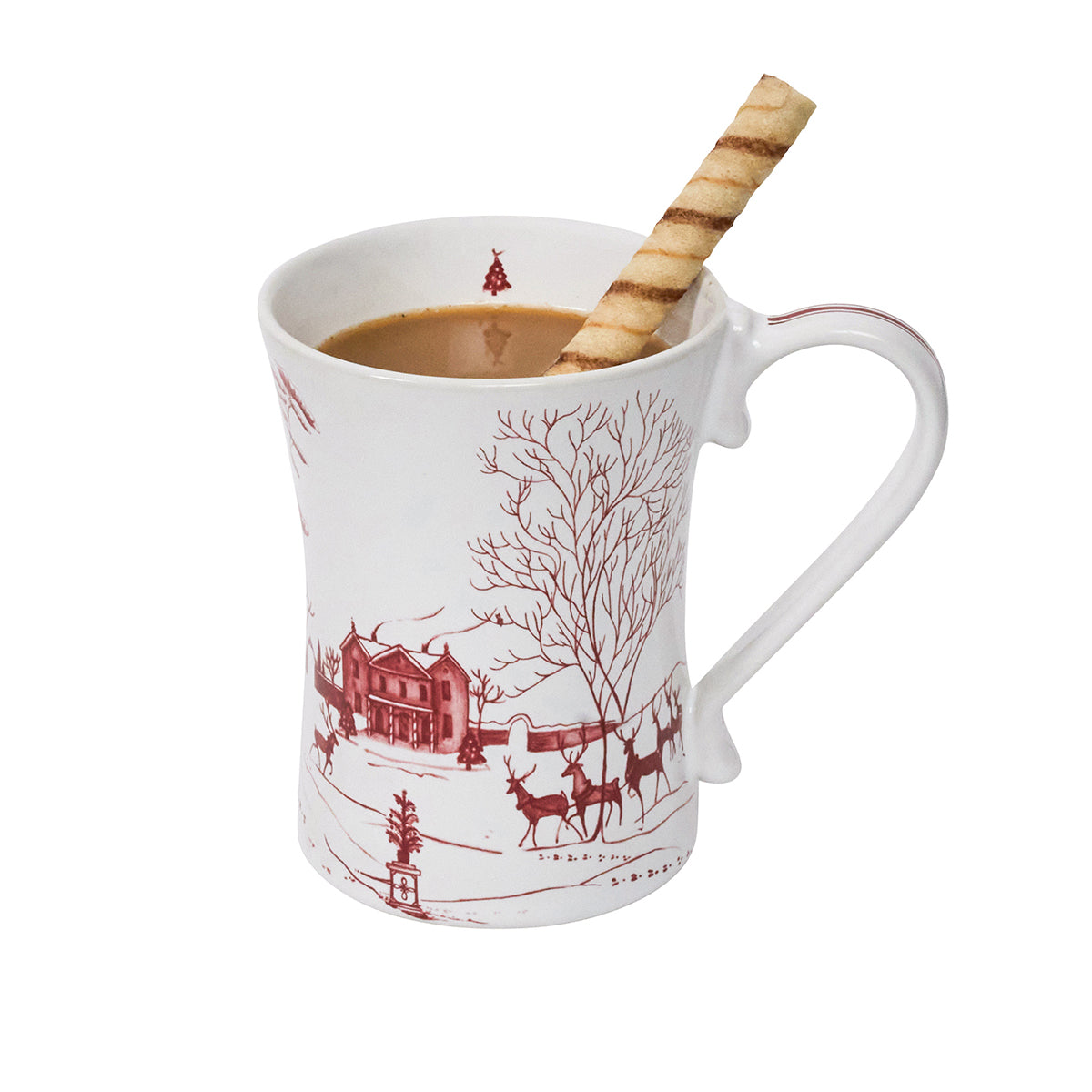 Country Estate Winter Frolic Mug in Ruby