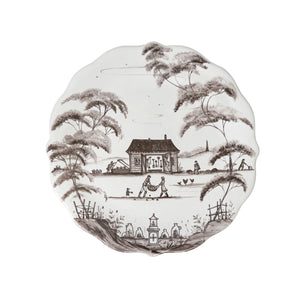 Country Estate Party Plate Assorted, Set of 4 in Flint Grey