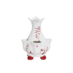 Country Estate Winter Frolic 6" Tulipiere Vase in Ruby